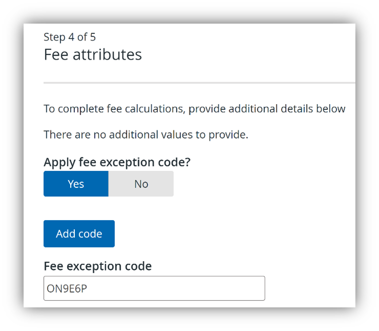 fee attributes